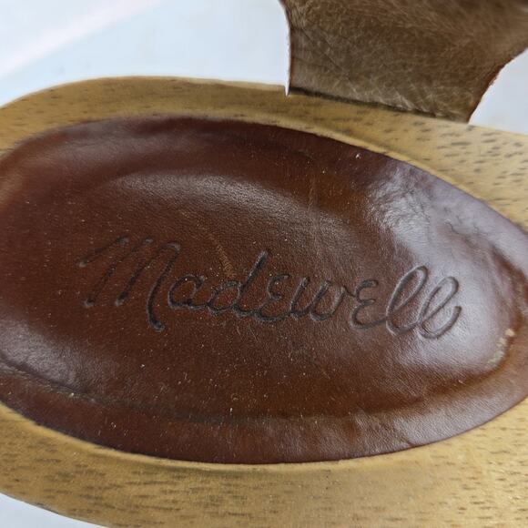 Madewell Sigrid Wood Heel Sandals Womens 9 Platform Brown Leather Studded Boho - Picture 10 of 11